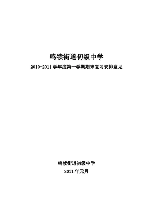 10-111期末复习计划