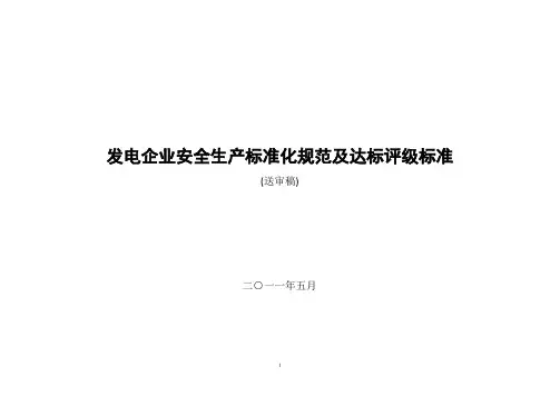 发电企业安全生产标准化规范及达标评级标准(2011版)