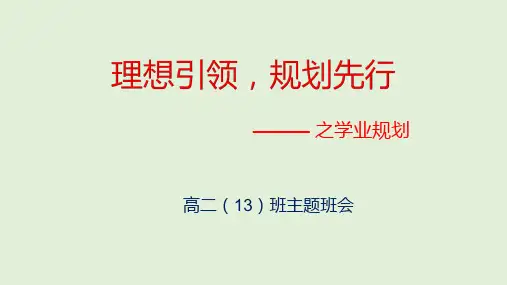 高二(13)班主题班会(学业规划)