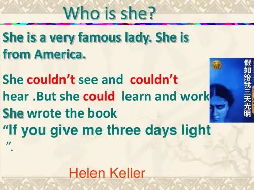 六下Module 7 Unit2 She couldnt see or hear课件