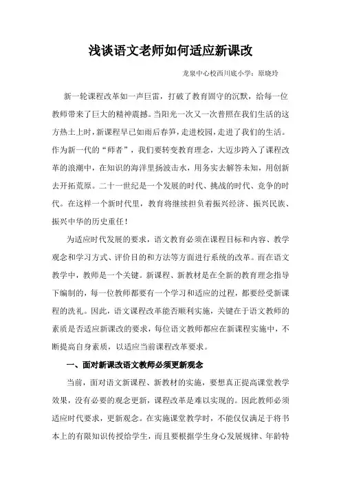 浅谈语文老师如何适应新课改