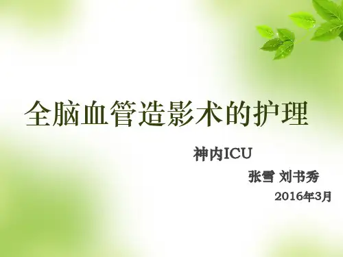 全脑血管造影术的护理 PPT课件