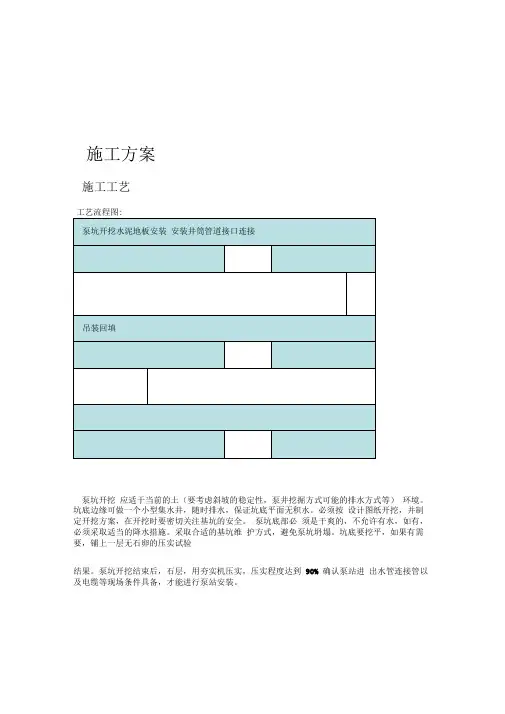一体化泵站施工方案