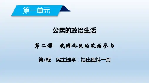 2019-2020高中政治第一单元公民的政治生活第2课课件 人教版必修2