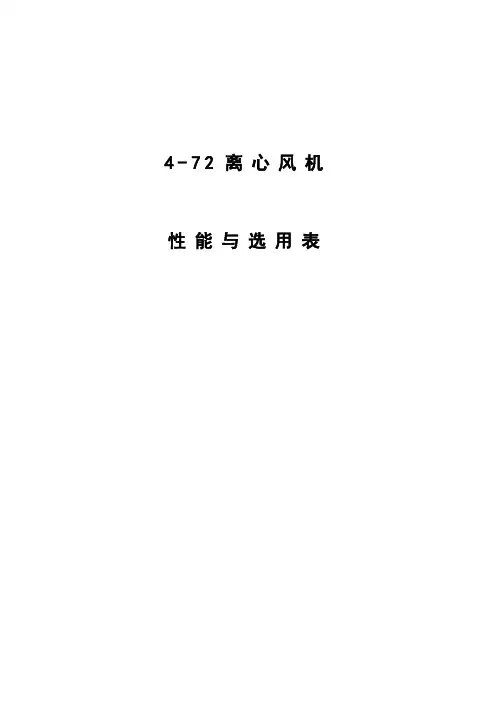 风机性能表
