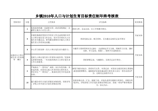 2010年考核细则党政