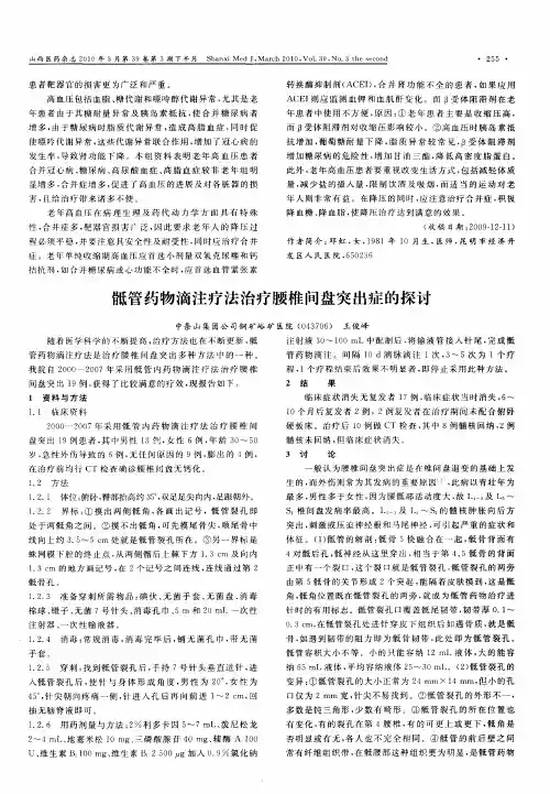 骶管药物滴注疗法治疗腰椎间盘突出症的探讨