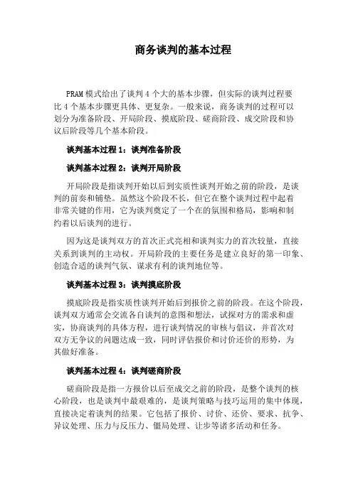 商务谈判的基本过程
