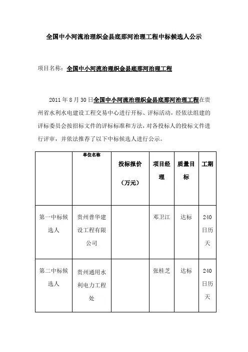 3.中标公示模板