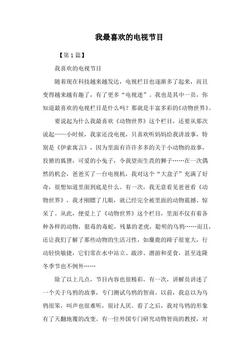 我最喜欢的电视节目