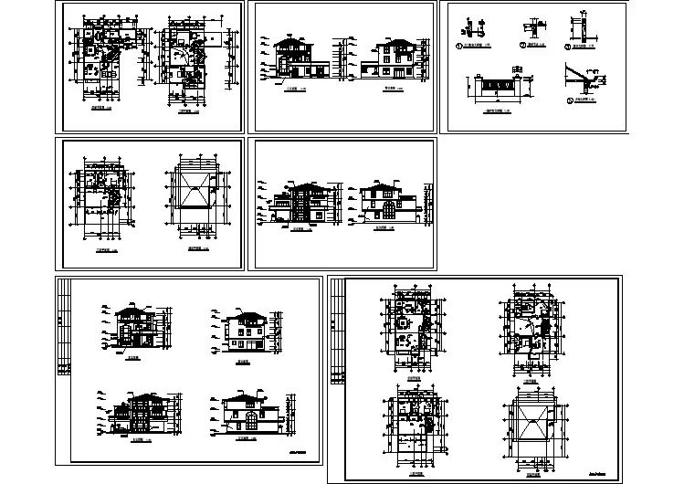某地区别墅建筑全套施工设计完整图纸
