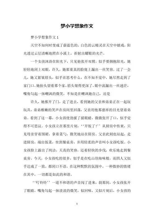 梦小学想象作文