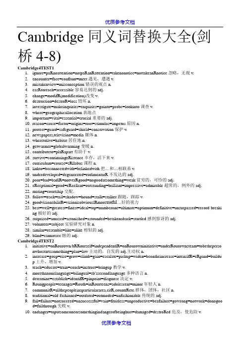【参考借鉴】刘洪波雅思阅读同义词替换大全.doc