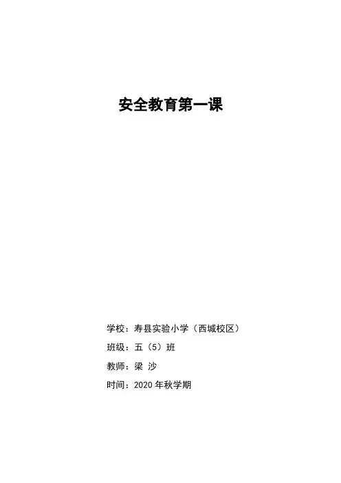 小学安全教育第一课