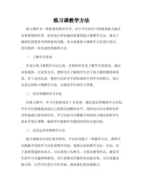 练习课教学方法