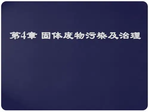 环境保护与综合利用技术 第4章 固体废物污染及治理