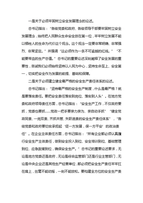 关于安全生产的重要论述 2