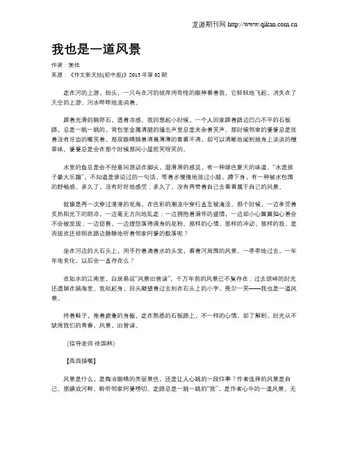 我也是一道风景