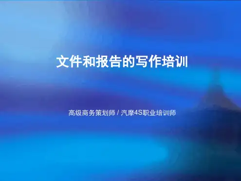 文件和报告写作培训讲义