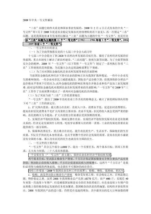 一号文件权威解读