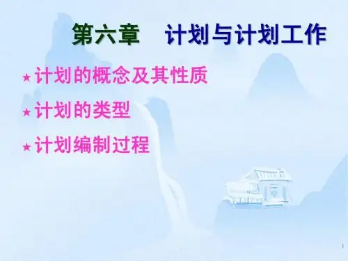 6 计划与计划工作