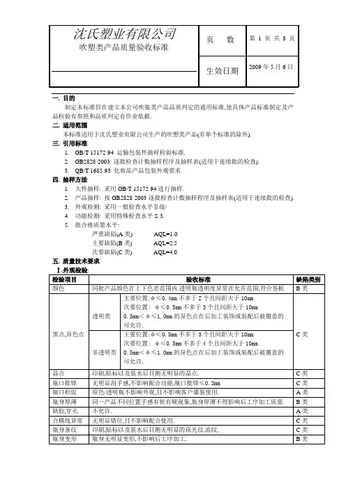检验标准