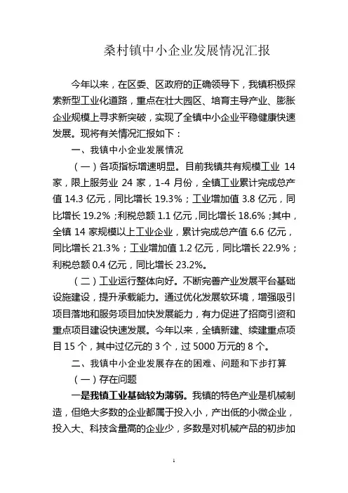 工业经济运行情况汇报