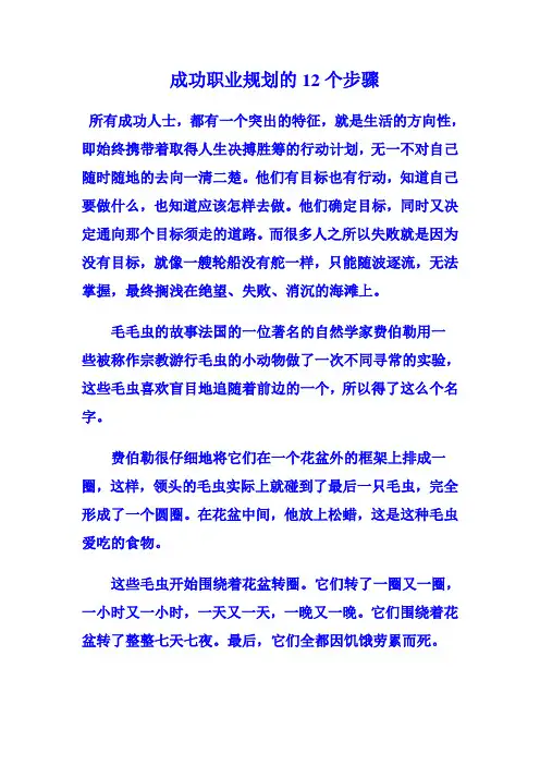 成功职业规划的12个步骤