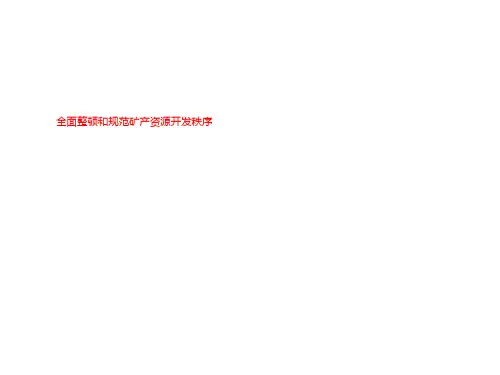 全面整顿和规范矿产资源开发秩序
