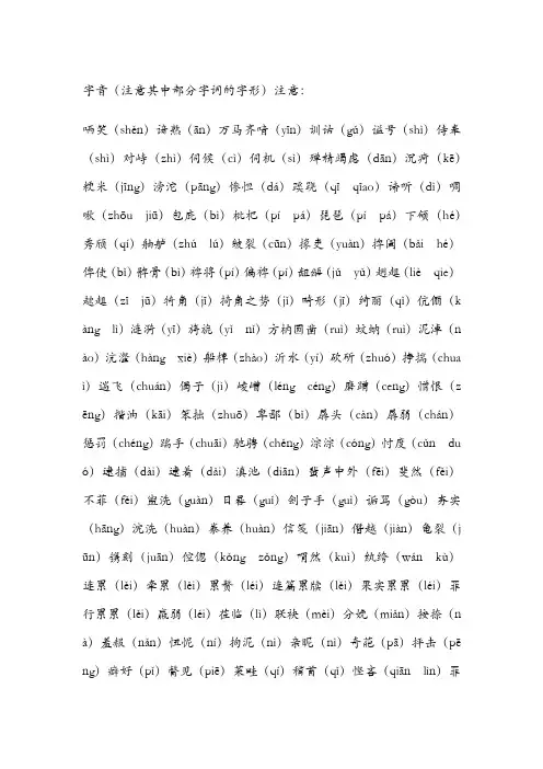 高考语文字音,字形,常用语