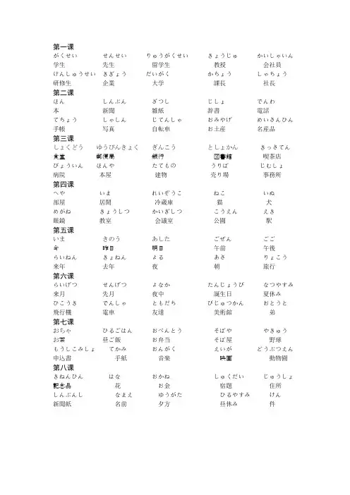 日语单词80个