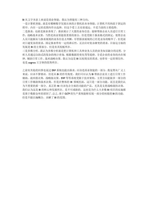 BI意义