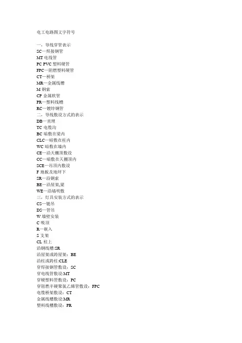 电工文字图行符号大全