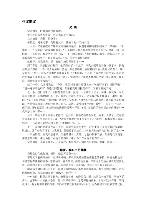 写人记事作文范文