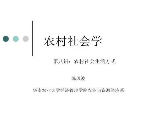 农村社会学-第八讲