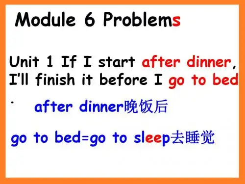 外研版九年级上册 Module 6 Problems Unit 1