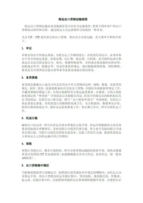 海运出口货物运输流程 2