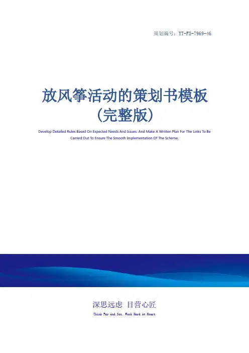放风筝活动的策划书模板(完整版)