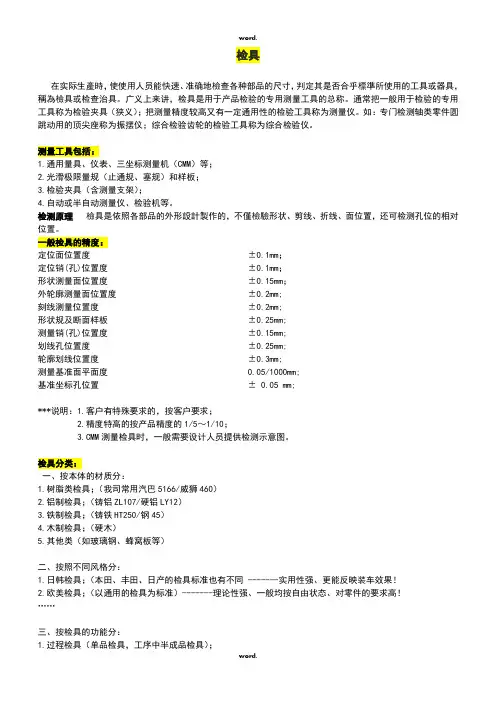 检具知识(优.选)