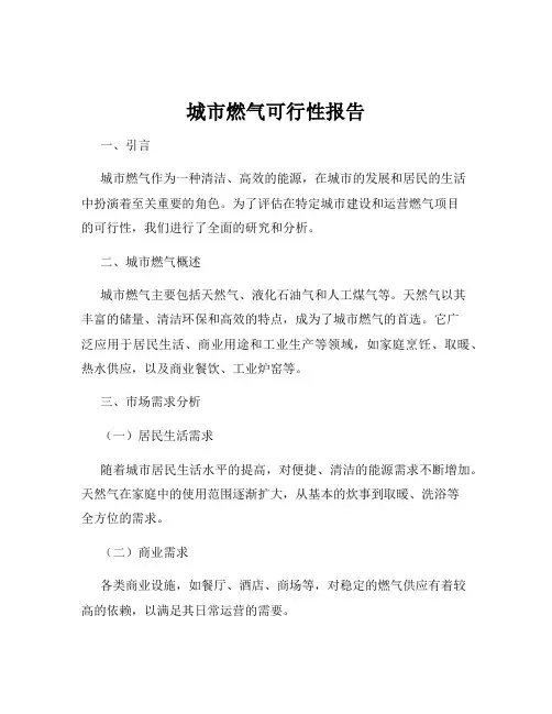 城市燃气可行性报告