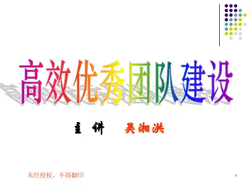 高效优秀团队建设PPT课件