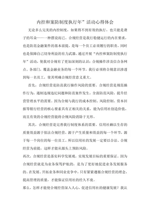 内控和案防心得报告