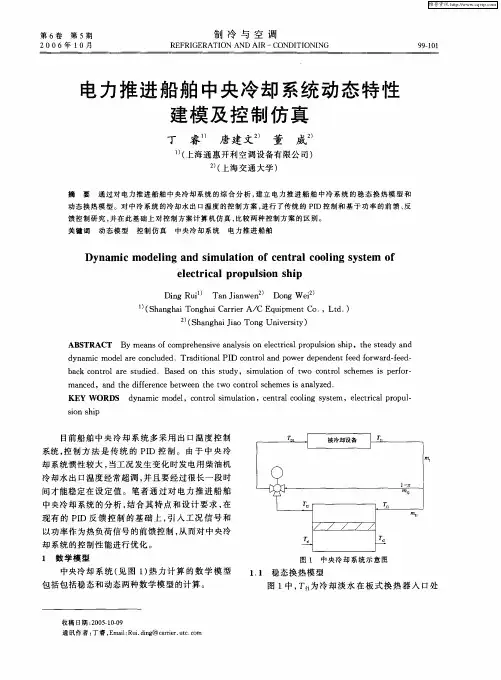 电力推进船舶中央冷却系统动态特性建模及控制仿真