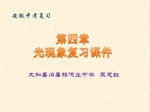 太和县旧县镇何庄中学 王恩红  第四章 光现象复习