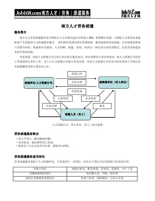 南方人才劳务派遣服务简介(2008、5)