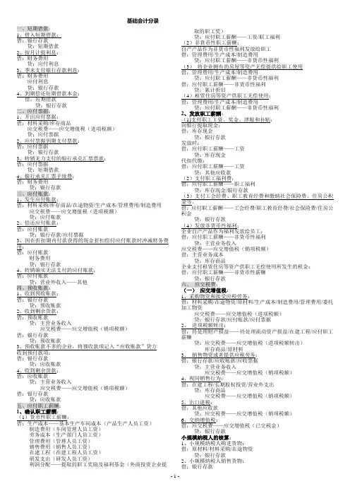 基础会计分录