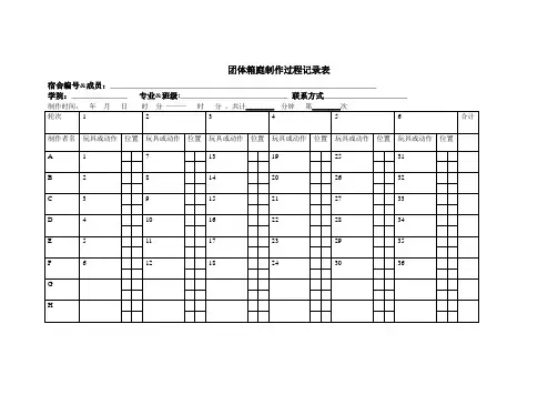 箱庭制作过程记录表