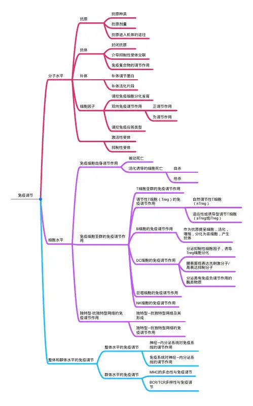 免疫学思维导图第十四章免疫调节