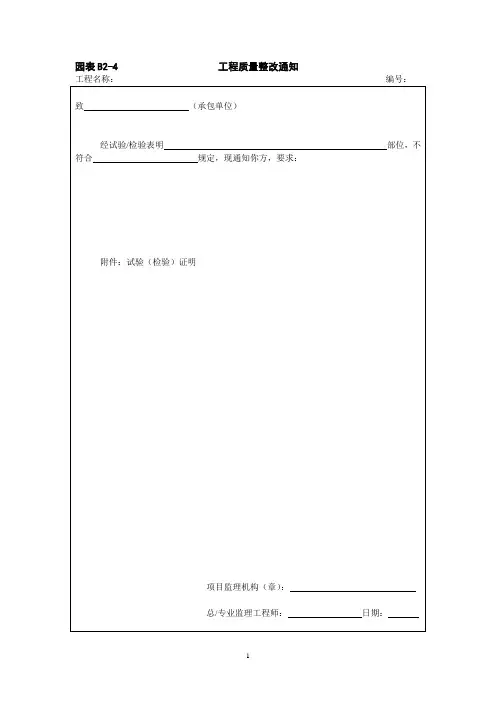 工程质量整改通知