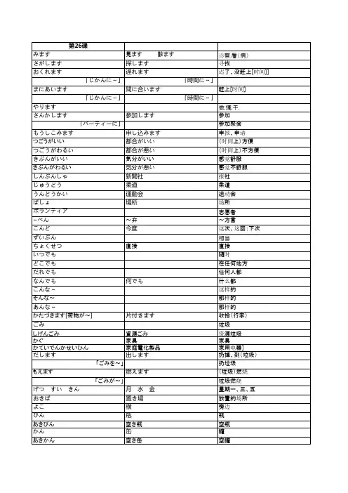 大家的日语26-33课
